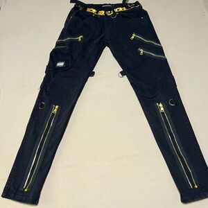 L&R Locked & Loaded Black Utility Cargo Jeans Mens Size 30 Streetwear